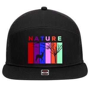 Nature 7 Panel Mesh Trucker Snapback Hat