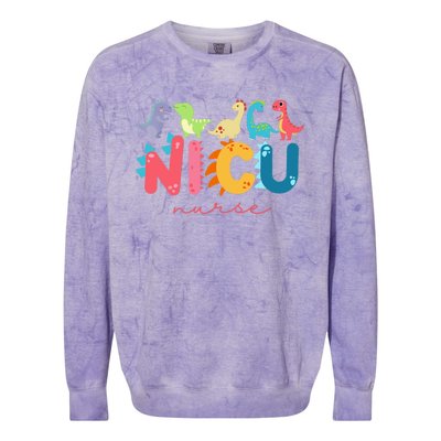 NICU Nurse Animal, Nurse Appreciation, Nicu Nurse Dinosaur Colorblast Crewneck Sweatshirt