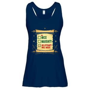 Nice Naughty An Attempt Was Made Christmas Funny Xmas List Ladies Essential Flowy Tank