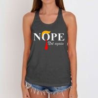 Nope Not Again Funny Trump Apparel Nope Not Again Trump Women's Knotted Racerback Tank