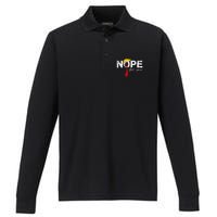 Nope Not Again Funny Trump Performance Long Sleeve Polo