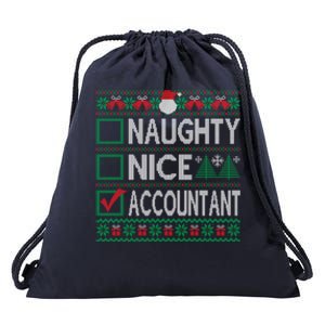 Naughty Nice Accountant Christmas List Ugly Party Meaningful Gift Drawstring Bag