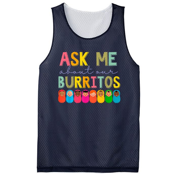 NICU Nurse Ask Me About Our Burritos Infant Care Specialist Mesh Reversible Basketball Jersey Tank