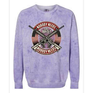 Nobody Needs An Ar15 Veteran Colorblast Crewneck Sweatshirt