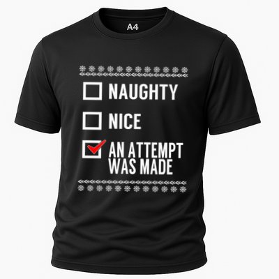 Naughty Nice An Attempt Was Made Christmas Checklist Gift Performance Shirt