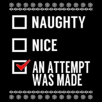 Naughty Nice An Attempt Was Made Christmas Checklist Gift Sustainable Bucket Hat