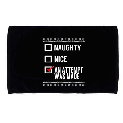 Naughty Nice An Attempt Was Made Christmas Checklist Gift Microfiber Hand Towel