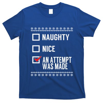 Naughty Nice An Attempt Was Made Christmas Checklist Gift T-Shirt