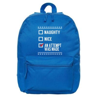 Naughty Nice An Attempt Was Made Christmas Checklist Gift 16 in Basic Backpack