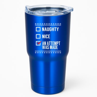 Naughty Nice An Attempt Was Made Christmas Checklist Gift Tumbler