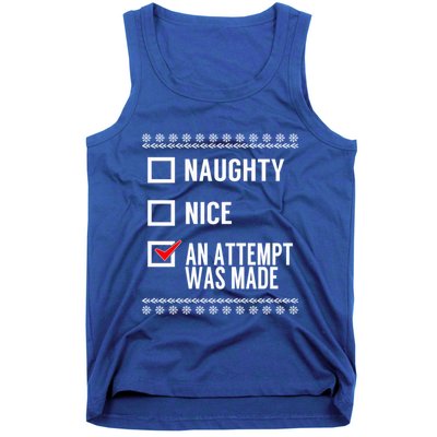 Naughty Nice An Attempt Was Made Christmas Checklist Gift Tank Top