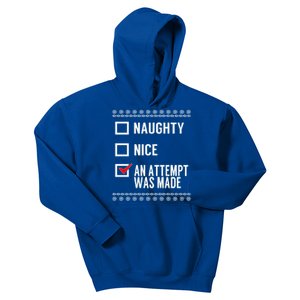 Naughty Nice An Attempt Was Made Christmas Checklist Gift Kids Hoodie