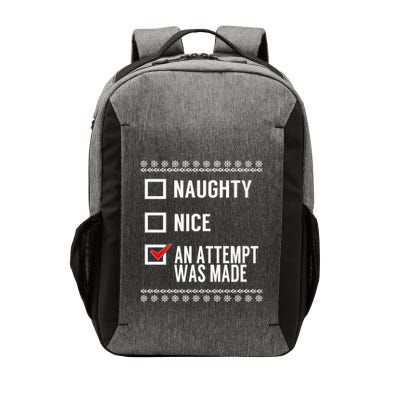 Naughty Nice An Attempt Was Made Christmas Checklist Gift Vector Backpack