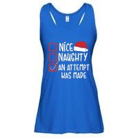 Naughty Nice An Attempt Was Made Christmas Funny Santa Hat Gift Ladies Essential Flowy Tank