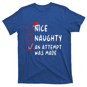 Nice Naughty An Attempt Was Made Christmas  T-Shirt