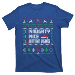 Naughty Nice An Attempt Was Made Ugly Xmas Gift T-Shirt