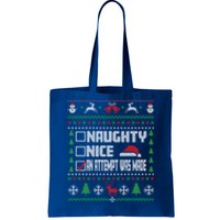 Naughty Nice An Attempt Was Made Ugly Xmas Gift Tote Bag