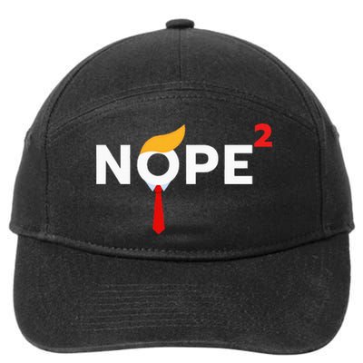 Nope Never Again Funny Trump Wig Political Costume Democrat 7-Panel Snapback Hat