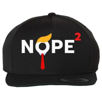 Nope Never Again Funny Trump Wig Political Costume Democrat Wool Snapback Cap