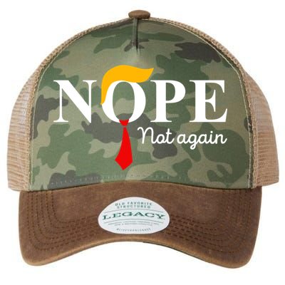 Nope Not Again Funny Trump Apparel Nope Not Again Trump Legacy Tie Dye Trucker Hat