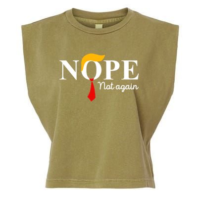 Nope Not Again Funny Trump Apparel Nope Not Again Trump Garment-Dyed Women's Muscle Tee