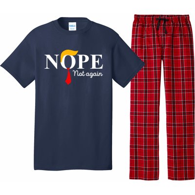 Nope Not Again Funny Trump Apparel Nope Not Again Trump Pajama Set