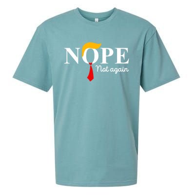 Nope Not Again Funny Trump Apparel Nope Not Again Trump Sueded Cloud Jersey T-Shirt