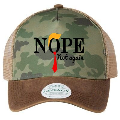 Nope Not Again Funny Trump Legacy Tie Dye Trucker Hat