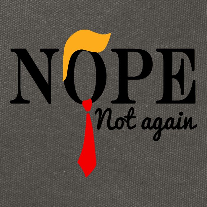 Nope Not Again Funny Trump Cotton Canvas Backpack