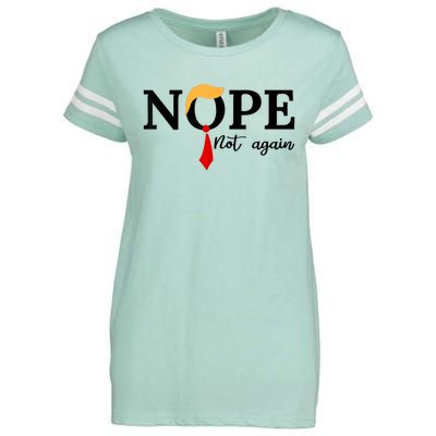 Nope Not Again Funny Trump Enza Ladies Jersey Football T-Shirt