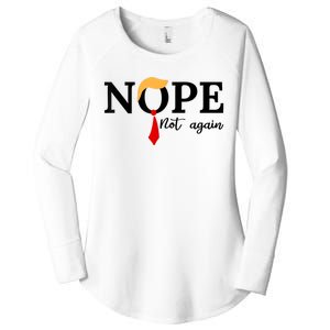 Nope Not Again Funny Trump Women's Perfect Tri Tunic Long Sleeve Shirt