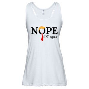 Nope Not Again Funny Trump Ladies Essential Flowy Tank