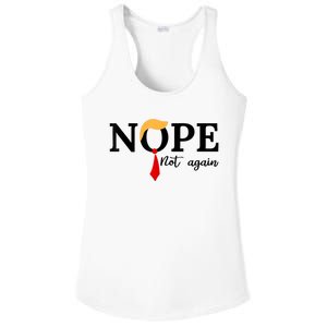 Nope Not Again Funny Trump Ladies PosiCharge Competitor Racerback Tank