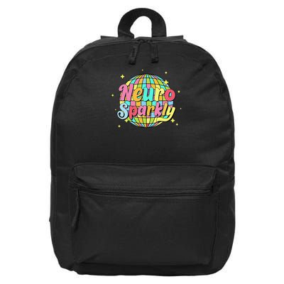 Neurodivergent Neurosparkly Autism Awareness Spectrum ADHD 16 in Basic Backpack
