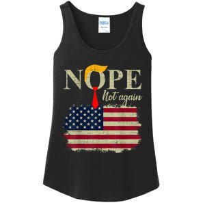 Nope Not Again Funny Trump Ladies Essential Tank