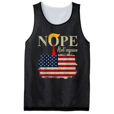 Nope Not Again Funny Trump Mesh Reversible Basketball Jersey Tank