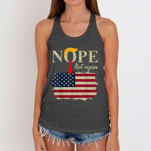 Nope Not Again Funny Trump Women's Knotted Racerback Tank