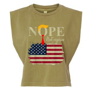 Nope Not Again Funny Trump Garment-Dyed Women's Muscle Tee