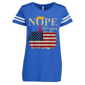 Nope Not Again Funny Trump Enza Ladies Jersey Football T-Shirt