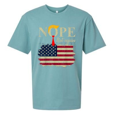 Nope Not Again Funny Trump Sueded Cloud Jersey T-Shirt