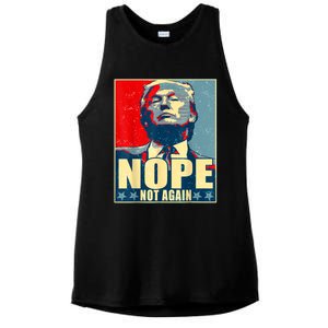 Nope Not Again Funny Trump Ladies PosiCharge Tri-Blend Wicking Tank