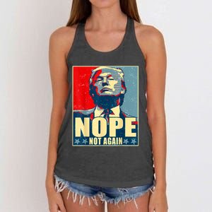 Nope Not Again Funny Trump Women's Knotted Racerback Tank