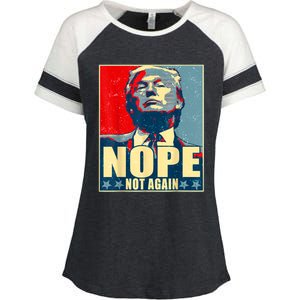 Nope Not Again Funny Trump Enza Ladies Jersey Colorblock Tee