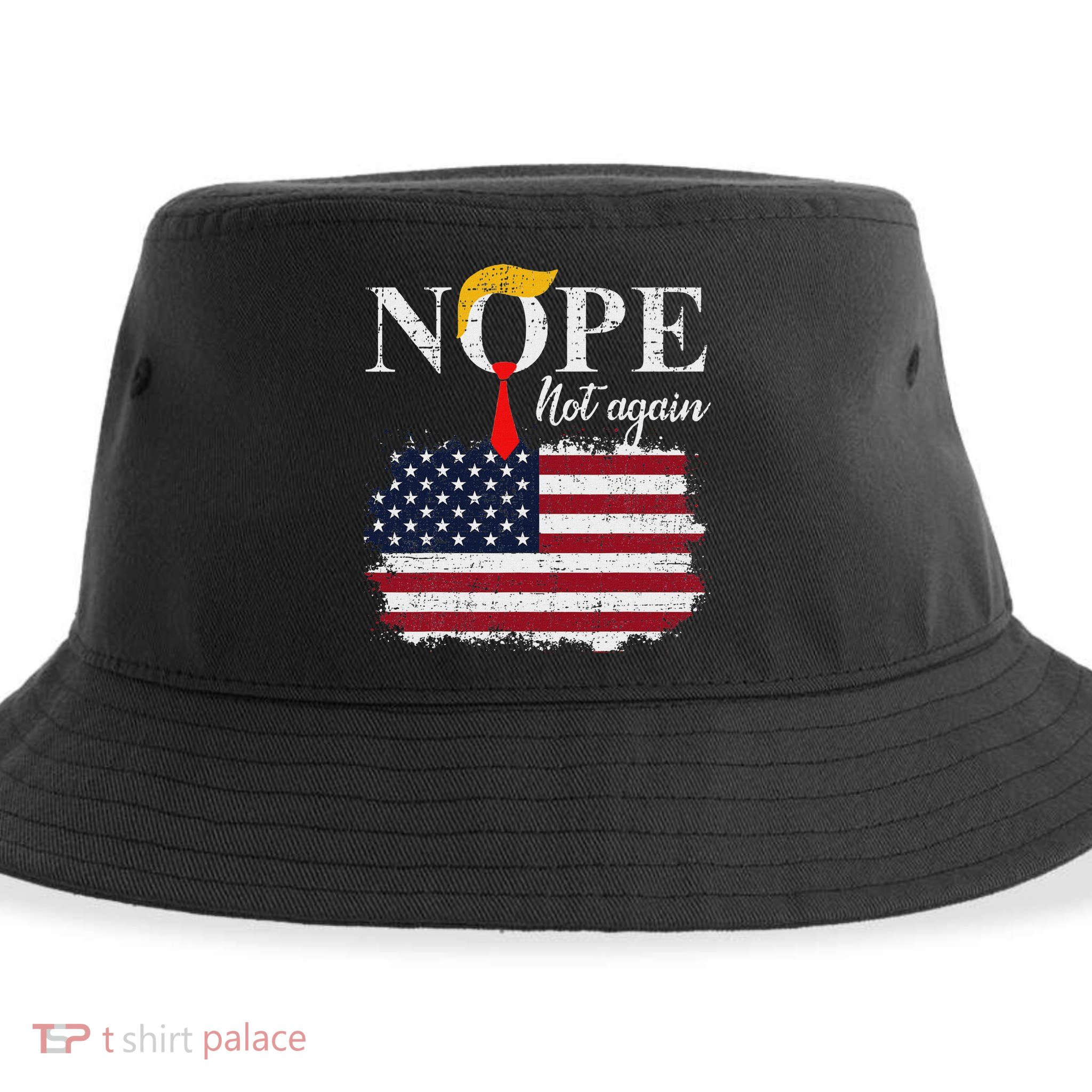 Nope Not Again Funny Trump Sustainable Bucket Hat