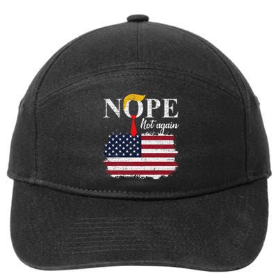 Nope Not Again Funny Trump 7-Panel Snapback Hat