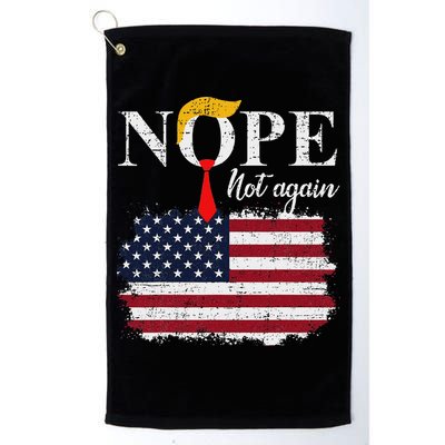 Nope Not Again Funny Trump Golf Towel