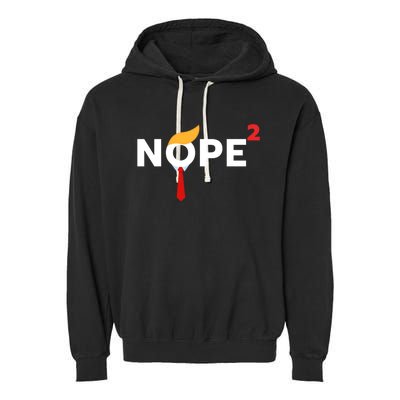 Nope Never Again Funny Trump Wig Political Costume Democrat Garment-Dyed Fleece Hoodie