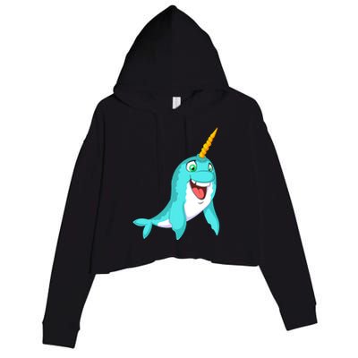 Narwhal Crop Fleece Hoodie