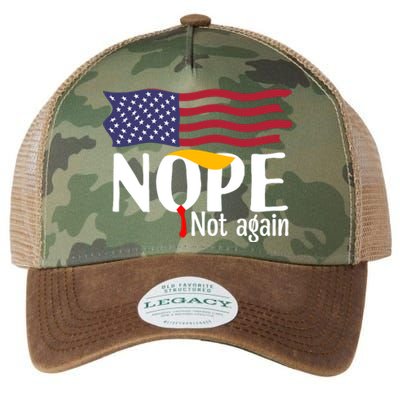 Nope Not Again Funny Trump Nope Not Again Trump Legacy Tie Dye Trucker Hat