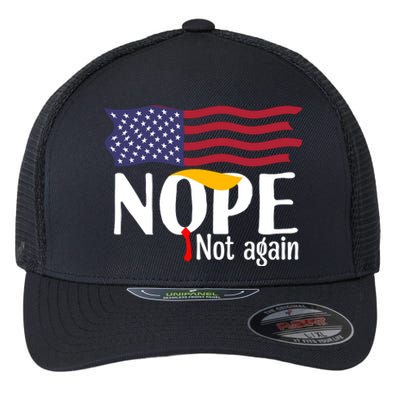 Nope Not Again Funny Trump Nope Not Again Trump Flexfit Unipanel Trucker Cap